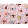 Patchworkstoff Bären Häuser Mädchen rosa Home sweet Home Quiltstoff