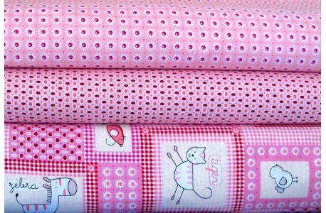 Stoffpaket rosa pink Kinderstoffe