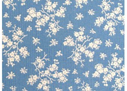 Baumwollstoff Blumen blau weiß