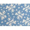 Baumwollstoff Blumen blau weiß