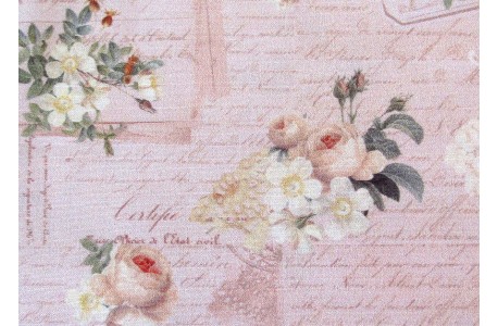 Rosenstoff Rose & Violets Garden rosa Patchworkstoff