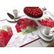 Tischläufer rot weiß mit Erdbeeren Landhausstil