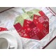 Tischläufer rot weiß mit Erdbeeren Landhausstil