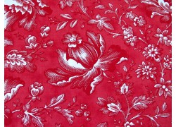 Blumenstoff rot Cranberries & Cream Quiltstoff