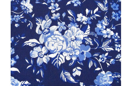 Westfalenstoff Blumenstoff blau Delft