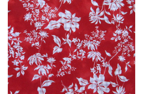 Patchworkstoff Blumenstoff Country Floral rot