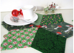 Tischset grün mit gesticktem Stern Weihnachten