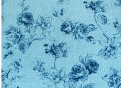 Dekostoff Rosen blau Baumwolle