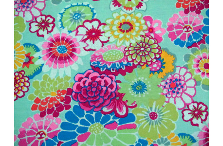 Patchworkstoff Blumen Kaffe Fassett