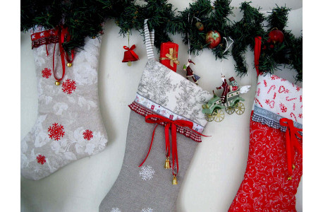 Nikolausstiefel Weihnachtsstiefel in creme