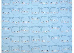 Kinderstoff Baumwolle blau Bären Patchworkstoff quiltstoff