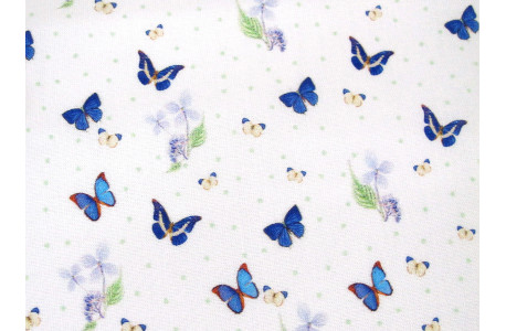 Westfalenstoff Schmetterlinge Canterbury blau Baumwollstoff Tierstoff Kinderstoff