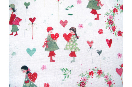 Baumwollstoff acufactum Kinder Herzen Kerstin Heß Patchworkstoff Quiltstoff