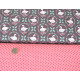 Patchwork Stoffpaket Baumwolle Schrift Punkte Blumen rosa Schwan 75025