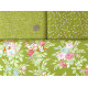 Patchwork Stoffpaket Baumwolle Rosen Blumen grün pink 77012