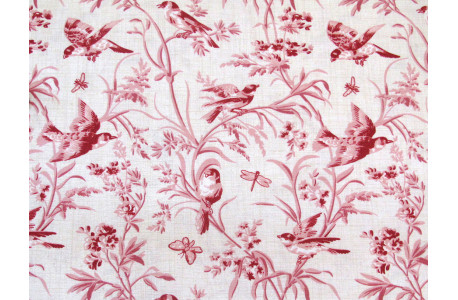 Vogelstoff Blumen Patchworkstoff Baumwolle Tiere Antoinette Quiltstoff
