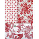 Patchwork Stoffpaket Baumwolle Vögel Beeren Blumenstoffe rot 77001