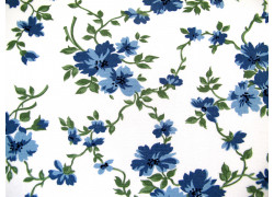 Blumenstoff Patchworkstoff blau Baumwolle Rosen Quiltstoff Moda 