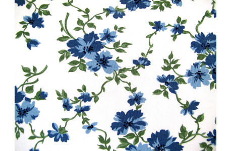 Blumenstoff Patchworkstoff blau Baumwolle Rosen Quiltstoff Moda 