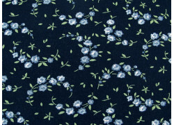 Rosenstoff Blumen Baumwolle Quilten Patchworkstoff Shoreline blau