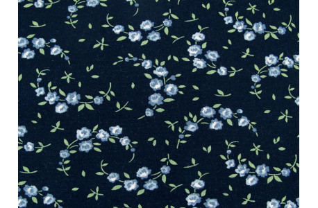 Rosenstoff Blumen Baumwolle Quilten Patchworkstoff Shoreline blau