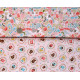 Stoffpaket Kinderstoffe Blumen Bienen Bären Schrift Baumwolle rosa