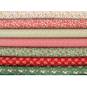 Tilda Stoffpaket Blumen grün rot 77010