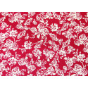 Baumwollstoff Rosen rot weiß