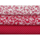 stoffpaket Baumwolle Blumen Punkte Patchwork Stoff Quilten rot weiß Rosen 73006