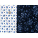 Patchwork Stoffpaket Blumen Rosen Stoff Baumwolle blau 75029