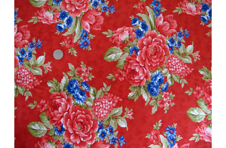 Fat Quarter Bauamwolle Stoff Rosen Belle Isle Blumenstoff Minick Simpson Moda