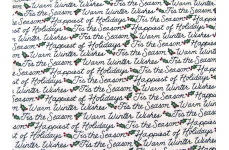 Weihnachtsstoffe Patchwork Baumwolle Stoff Schrift Text Ilex Holly Berry Tree