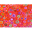 Patchworkstoff Kreise Punkte Kaffe Fassett