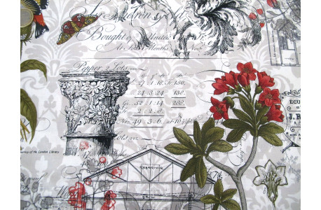 Quiltstoff Baumwolle Blumen Schmetterlinge Vögel Schrift Gebäude Text Stoff Favorites Collages Blumen Vögel