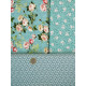 Patchwork Stoffpaket Blumen Rosen Schmetterlinge Baumwollstoffe türkis 75068