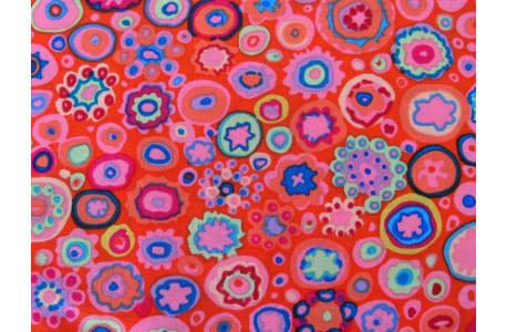 Patchworkstoff Baumwolle Punkte Stoff Kaffe Fassett Kreise rot
