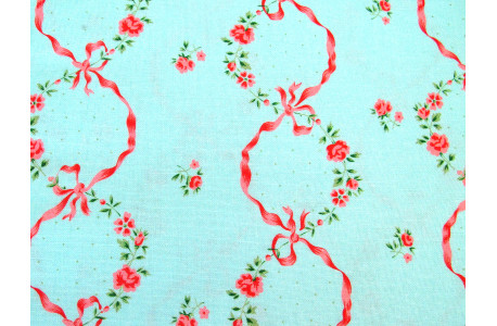 Stoff Rosenranken Baumwolle Blumen Röschen FreeSpirit Patchworkstoff
