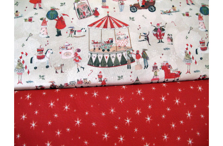 Stoffpaket Baumwolle Silke Leffler Spielzeugladen Sterne Winter acufactum Weihnachten 72043