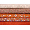 Patchwork Stoffpaket Baumwolle Blumen Rosen Blätter Tilda orange Herbst rost 75006