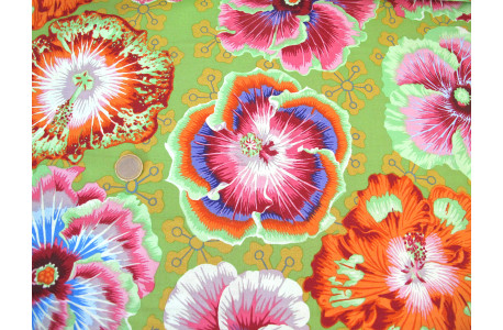 Patchworkstoff Baumwolle Blumen Stoff Hibiskus Kaffe Fassett