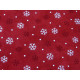 Weihnachtsstoff Patchwork Baumwolle Eiskristalle Schneeflocken Moda rot Stoff Woodland Winter