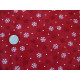 Weihnachtsstoff Patchwork Baumwolle Eiskristalle Schneeflocken Moda rot Stoff Woodland Winter