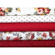 Stoffpaket Baumwolle Blumen Rosen Schmetterlinge rot creme 75062