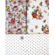 Stoffpaket Baumwolle Blumen Rosen Schmetterlinge rot creme 75062