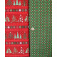 Stoffpaket Weihnachtsstoffe Baumwolle Tannen Sterne rot grün 75048