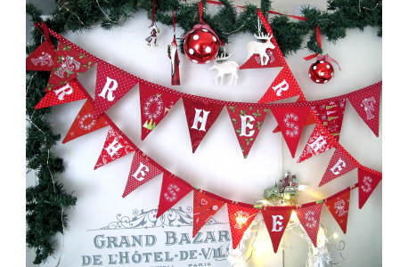 Weihnachtsgirlande Wimpelkette rot