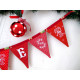 Weihnachtsgirlande Wimpelkette rot