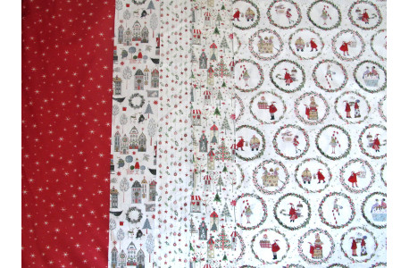 acufactum Stoffpaket Baumwolle Stoffe Winter Weihnachtsstoffe 75033