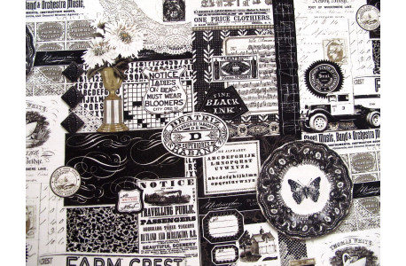 Patchworkstoff Baumwolle Stoff Sable Swan Junk Journal