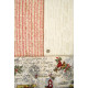 Stoffpaket Weihnachtstoffe rot creme Noten Blumen Ilex Schrift Text 75072